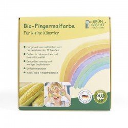 Bio Fingermalfarben 4 Farben - Set (rot, gelb, grün, blau)
